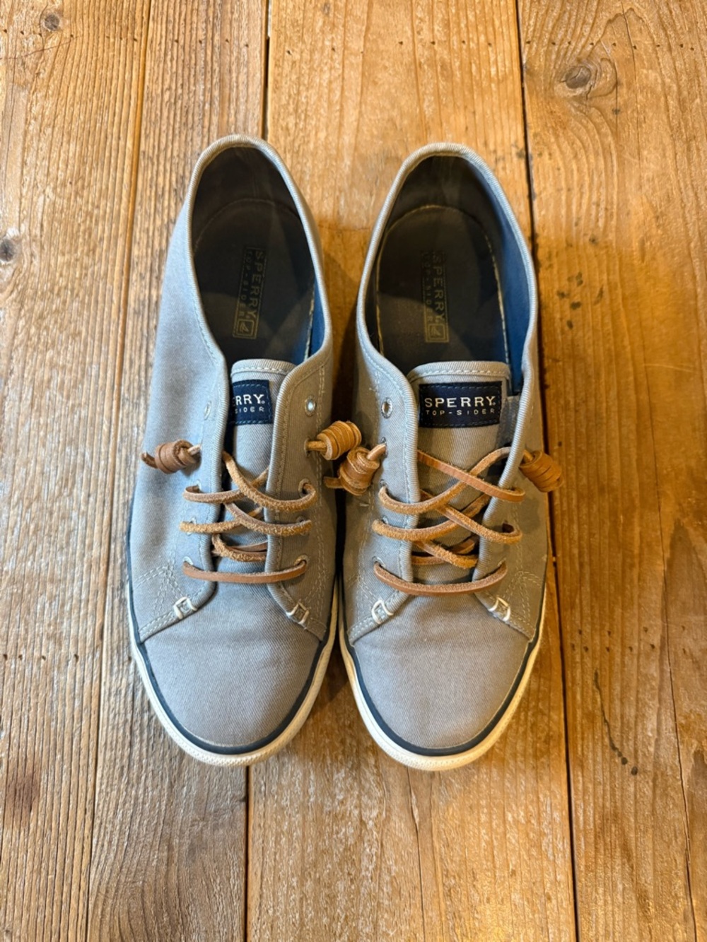 Sperry Women’s Casual Boat Shoe in Light Gray Canvas